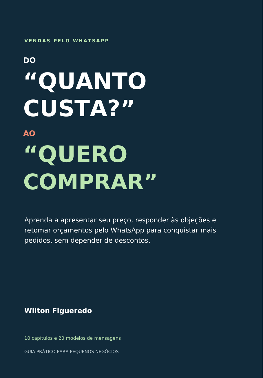 Capa do e-book Do Quanto Custa ao Quero Comprar, de Wilton Figueredo